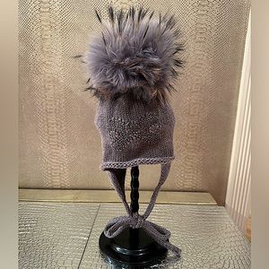 Catya - Girls Hat Fox Fur Pom Pom